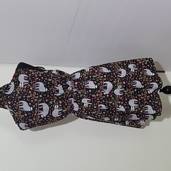 LaVie Lente Black Sloth Floral Print Collared Sleeveless Dress Size S/M - Picture 4 of 7